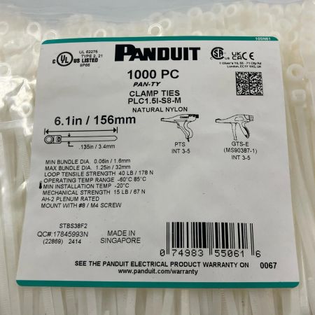 ДД PANDUIT 結束バンド１０００本 PLC1.5I-S8-M