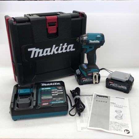 ДД MAKITA マキタ 40v 充電式インパクトドライバ 充電器/充電池2個(2.5Ah)/ケース付 TD002GRDX ブルー