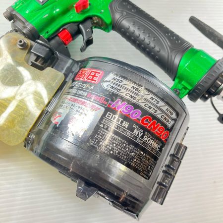 HITACHI 日立 高圧 90mm エア釘打ち ケース付 キズ有 NV90HMC グリーン