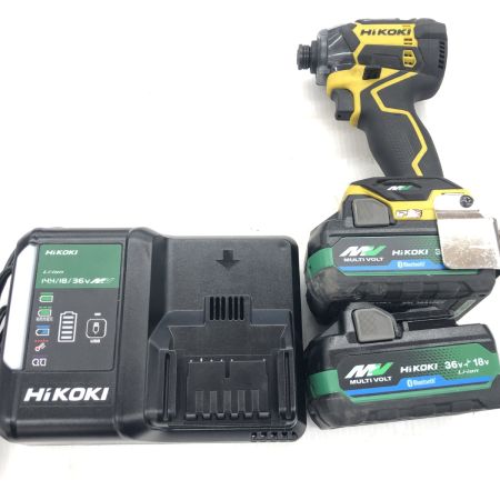 ДД HiKOKI ハイコーキ インパクトドライバ 程度B 充電器・充電池2個・ケース付 コードレス式 36v 2.5Ah JD203532 WH36DC イエロー