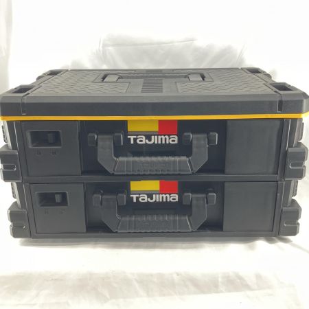 TAJIMA タジマ 工具ケース セフ引出しBOX2段セット TB-HBOX2 ブラック セフパーツケーススSサイズ9 個セットトレイ〈TB-PCS9〉×2段
