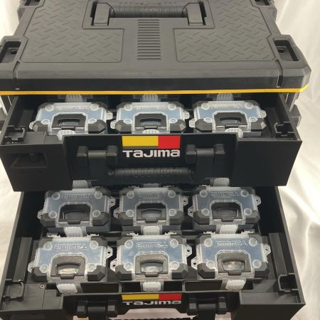 TAJIMA タジマ 工具ケース セフ引出しBOX2段セット TB-HBOX2 ブラック セフパーツケーススSサイズ9 個セットトレイ〈TB-PCS9〉×2段