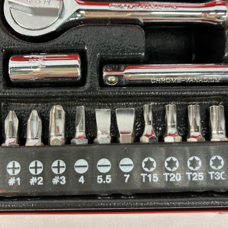 GISUKE ハンドツール レンチセット S-500 シルバー×レッド 28ピース