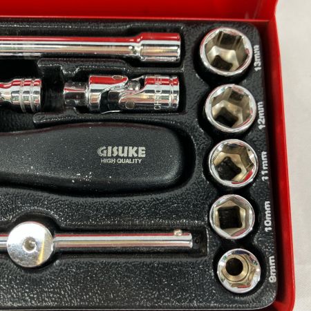 GISUKE ハンドツール レンチセット S-500 シルバー×レッド 28ピース