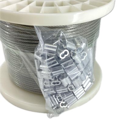 工具  ワイヤーロープ 4mm 未使用品 アルミバックル100個付属　X0019FDTKX X0019FDTKX ライトグレー