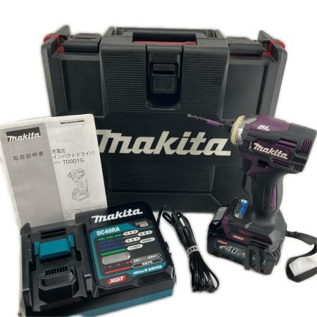 MAKITA マキタ 締め付け工具 インパクトドライバ MAKITA TD001G パープル 程度A 充電器・充電池1個・ケース付 コードレス式 40v 2.5Ah 25704 TD001G パープル