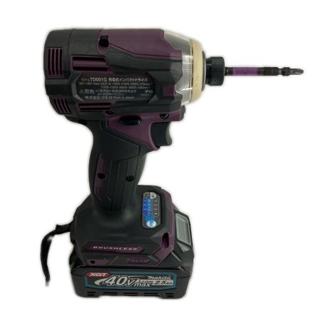 MAKITA マキタ 締め付け工具 インパクトドライバ MAKITA TD001G パープル 程度A 充電器・充電池1個・ケース付 コードレス式 40v 2.5Ah 25704 TD001G パープル