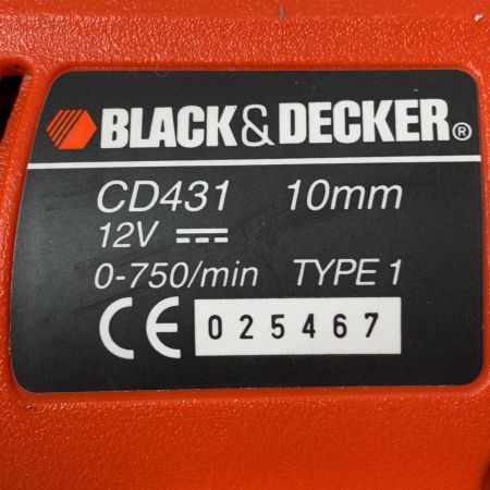 BLACK+DECKER ブラックアンドデッカー ドライバドリル CD431 レッド