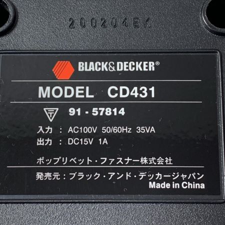 BLACK+DECKER ブラックアンドデッカー ドライバドリル CD431 レッド