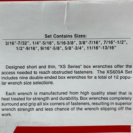 Snap-on スナップオンドライブ ショート 10°オフセット レンチ XS609A