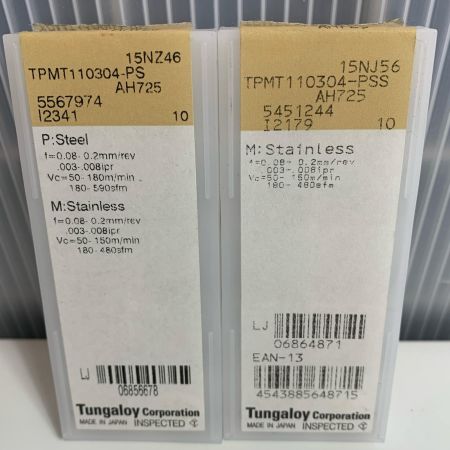 Tungaloy ねじ切りチップ2セット