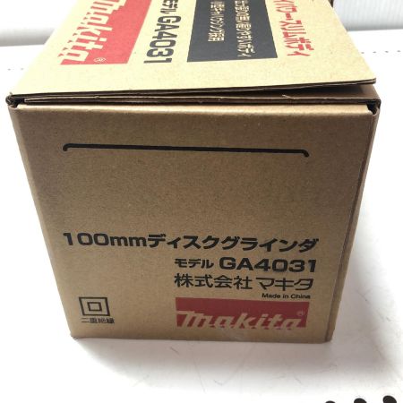 MAKITA マキタ 100mm ディスクグラインダー GA4031
