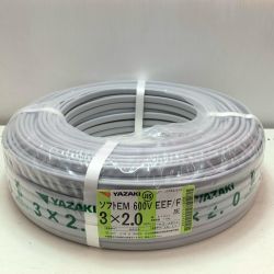 YAZAKI VVFケーブル　3芯 2.0mm×100m ｿﾌﾄEM600VEEF グレー Sランク