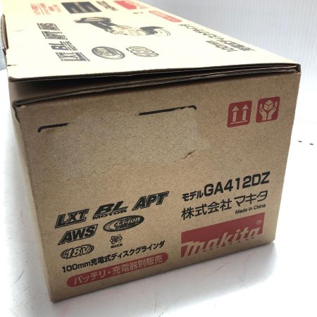 MAKITA マキタ 100mm 充電式ディスクグラインダ GA412DZ
