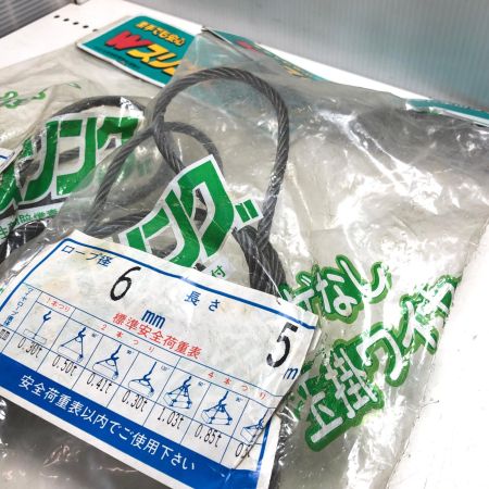 トゲなし玉掛ワイヤ径6mmx長さ5m 3個セット