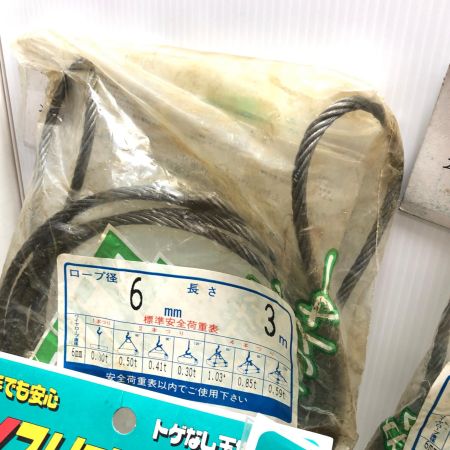 トゲなし玉掛ワイヤ径6mmx長さ3m 4個セット