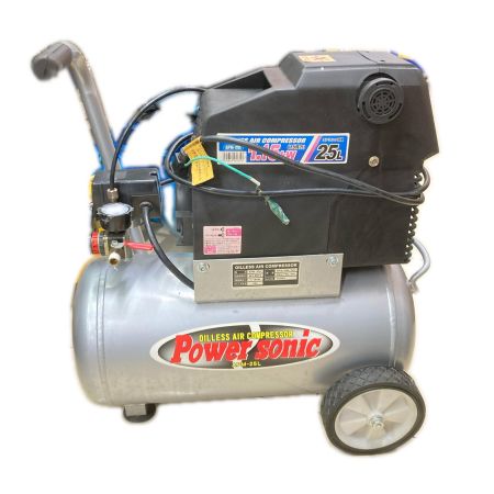 PAOCK コンプレッサー 本体のみ コード式 100v APM-25L シルバー×ブラック