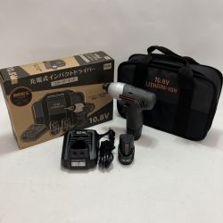 DCM ディーシーエム 10.8vインパクトドライバ T-ID108V ブラック 充電器・充電池2個・ケース付 Bランク