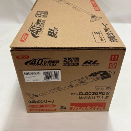 MAKITA マキタ 充電式クリーナ CL003GRDW バッテリー・充電器付 ホワイト