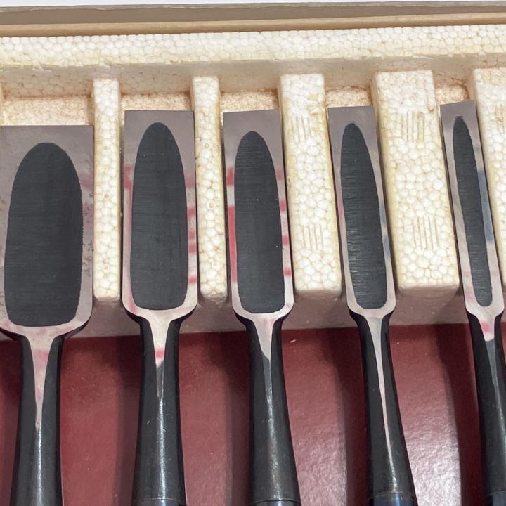 工具 大工道具 ノミ 極上追入組鑿 橘敏明 10本 - 中古工具・電動工具