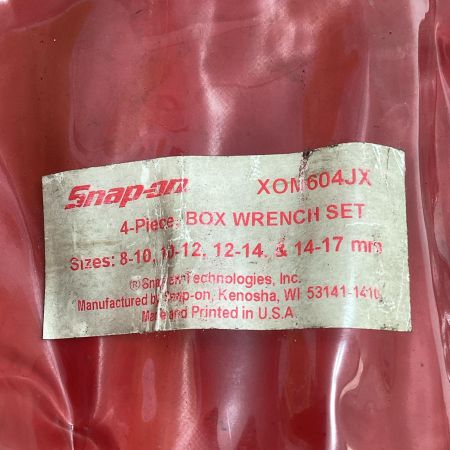 Snap-on スナップオン ハンドツール 両口メガネレンチ XOM604JX 8-10,10-12,12-14,14-17 4本セット