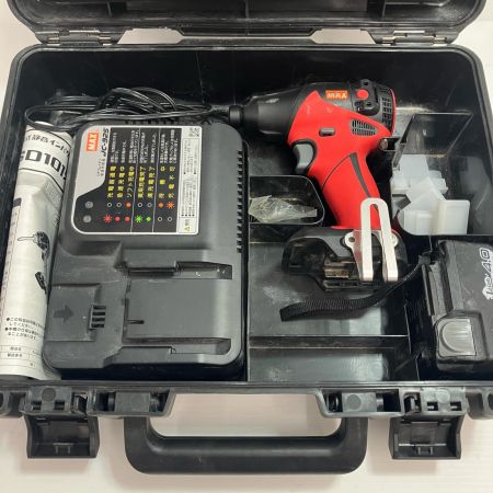 MAX マックス インパクトドライバ PJ-SD101 レッド 充電器・充電池1個・ケース付 コードレス式 14.4v