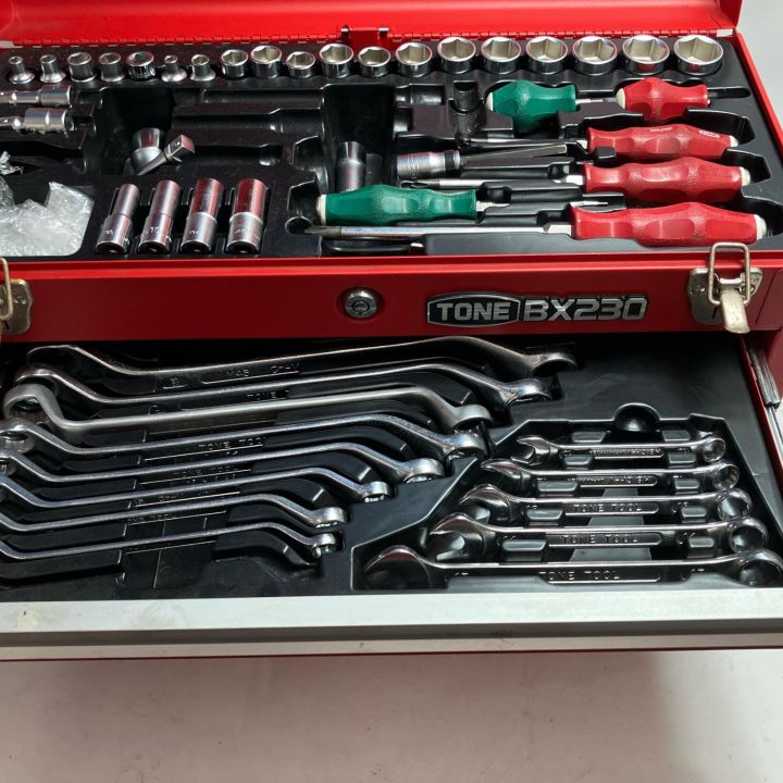TONE トネ 工具 工具セット BX230 レッド ツール付3段・鍵付き - 中古