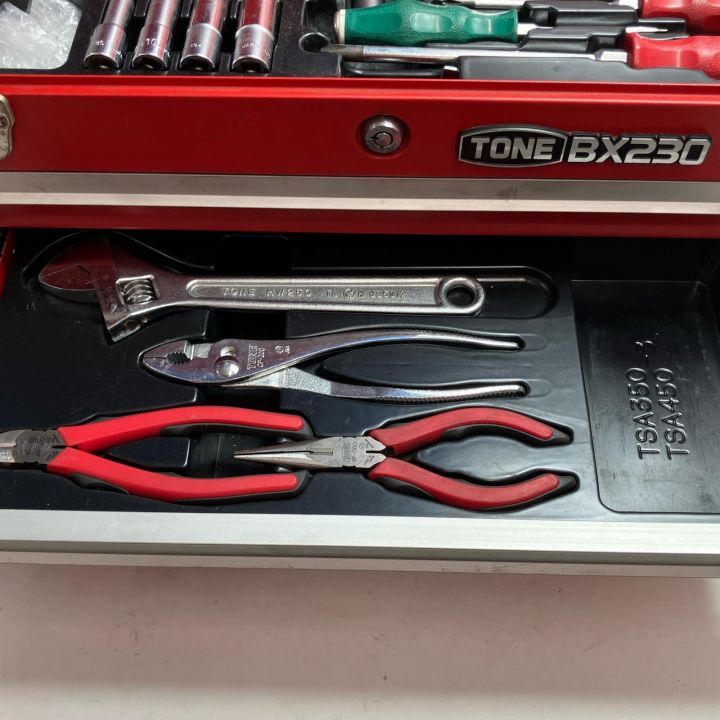 TONE トネ 工具 工具セット BX230 レッド ツール付3段・鍵付き - 中古