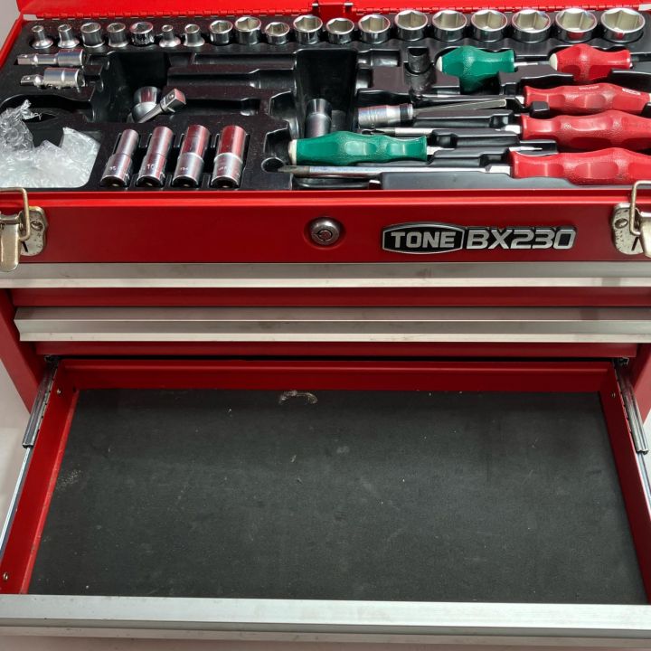 TONE トネ 工具 工具セット BX230 レッド ツール付3段・鍵付き - 中古