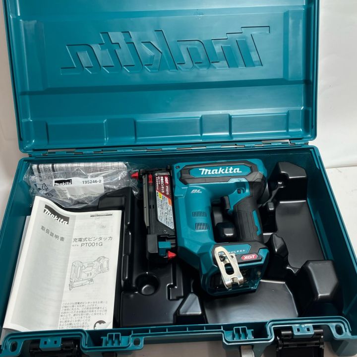 MAKITA マキタ 電動タッカ PT001G　未使用品(S) ケース付 MAKITA マキタ 工具 ピンタッカー PT001G ブルー 未使用品 ケース付