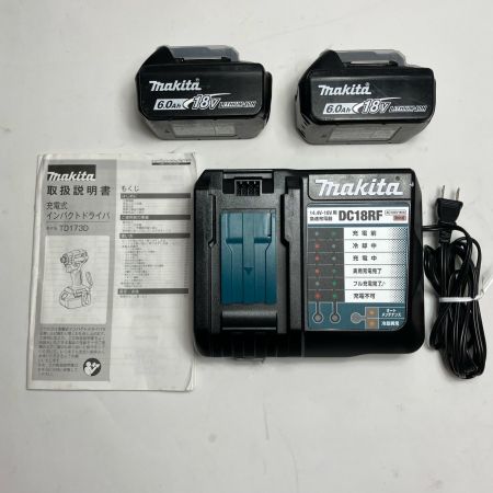 MAKITA マキタ 充電器・充電池2個・ケース付コードレス式 18v インパクトドライバ  TD173DRGXB ブラック