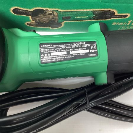 HiKOKI ハイコーキ ディスクグラインダー HiKOKI G10SH7 グリーン 未使用品　コード式 100mm 100v C651460 G10SH7 グリーン