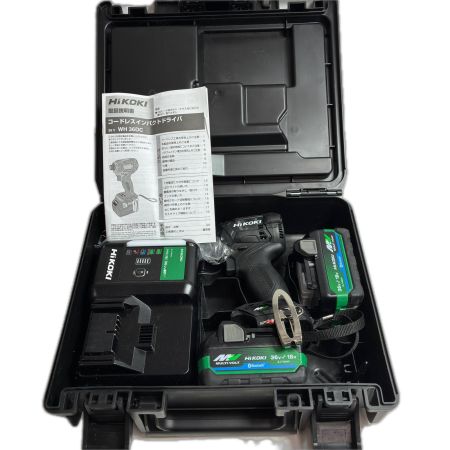 HiKOKI ハイコーキ 工具 締め付け工具 インパクトドライバ ブラック  充電器・充電池2個・ケース付 コードレス式 36v JD301287 WH36DC ブラック