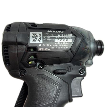 HiKOKI ハイコーキ 工具 締め付け工具 インパクトドライバ ブラック  充電器・充電池2個・ケース付 コードレス式 36v JD301287 WH36DC ブラック