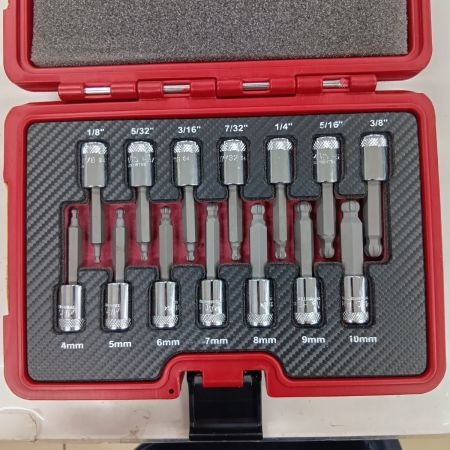 MAC TOOLS マック SXSH14RBRT シルバー 工具 ハンドツール ビットソケット 程度A 14個+ケース付き 3/8 美品 ヘクスピット