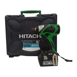 HITACHI 日立 WR 18DBDL グリーン 工具 締め付け工具 インパクトレンチ 程度B 充電器・充電池2個付 コードレス式 18v 6.0Ah 不明 キズ・ヨゴレ有 Bランク