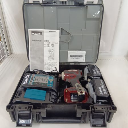 MAKITA マキタ インパクトドライバ TD172DGX レッド 程度B 充電器・充電池2個・ケース付 コードレス式 18v 243124 使用感有