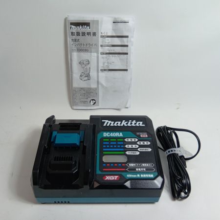MAKITA マキタ インパクトドライバ TD003GRAX ブルー 程度B コードレス式 40v 2.0Ah 使用感有