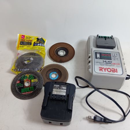 RYOBI リョービ グラインダー BG-1410 グリーン 程度B 充電器・充電池1個・ケース付 100mm 14.4v 1712 ヨゴレ有