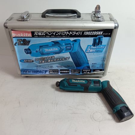 MAKITA マキタ インパクトドライバ  TD022D ブルー 程度C 充電器・充電池2個・ケース付 コードレス式 7.2v 1.5Ah 不明 キズ・ヨゴレ有