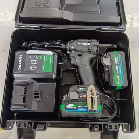 HiKOKI ハイコーキ 工具 締め付け工具 インパクトドライバ  WH36DC ブラック 程度AB 充電器・充電池2個・ケース付 コードレス式 36v 2.5Ah/5.0AH J2403091