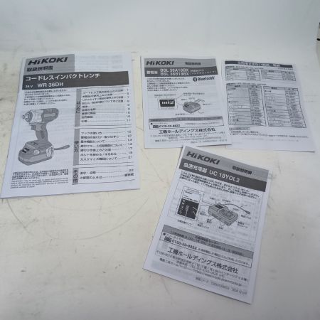 HiKOKI ハイコーキ インパクトレンチ WR36DH グリーン 未使用品(S) 充電器・充電池2個・ケース付 コードレス式 36v 2.5Ah J1601049