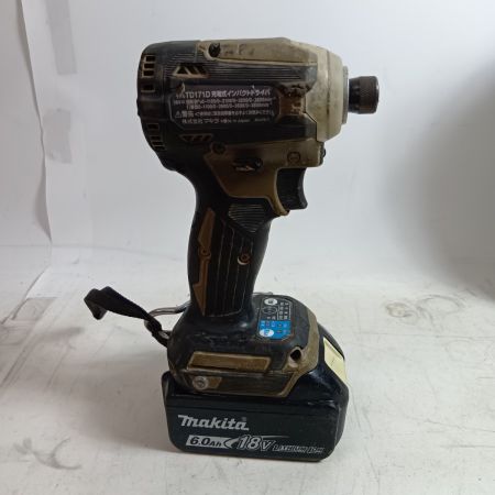 MAKITA マキタ 締め付け工具 インパクトドライバ TD171DGXAB ブラウン 程度B 充電器・充電池2個・ケース付 コードレス式 18v