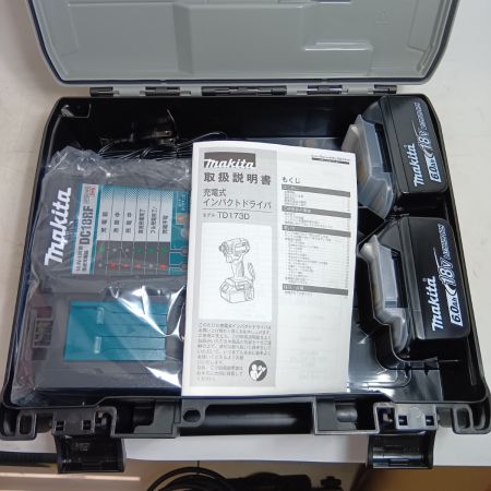 MAKITA マキタ 締め付け工具 インパクトドライバ TD173DRGXB ブラック 程度A 充電器・充電池2個・ケース付 コードレス式 18v 6.0Ah 824490