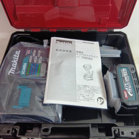 MAKITA マキタ 工具 締め付け工具インパクトドライバ TD002GRDXB ブラック 未使用品(S) 充電器・充電池2個・ケース付 コードレス式 40v 2.5Ah 143618