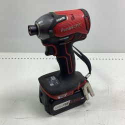 Panasonic パナソニック インパクトドライバ 程度C 充電器・充電池2個・ケース付 コードレス式 18v 4.2Ah 外装浮きあり EZ76A1 レッド Cランク