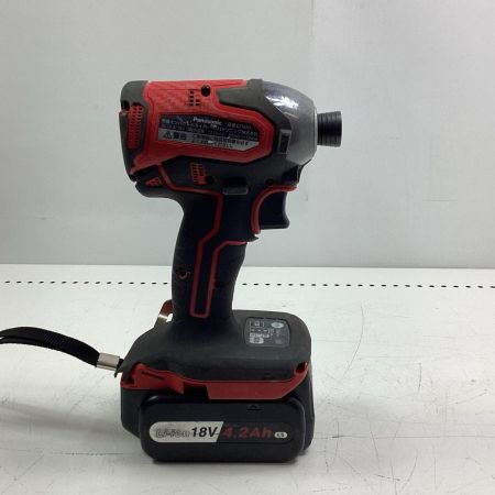 Panasonic パナソニック インパクトドライバ 程度C 充電器・充電池2個・ケース付 コードレス式 18v 4.2Ah 外装浮きあり EZ76A1 レッド