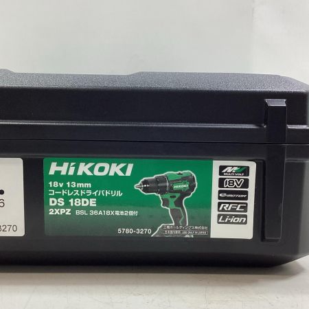HiKOKI ハイコーキ ドライバドリル DS18DE グリーン