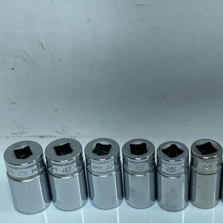 Snap-on スナップオン セミディープソケット FSMS8/9/10/11/12/13/14/15/16/17/18/19 12個セット 差込3/8 (9.5mm)