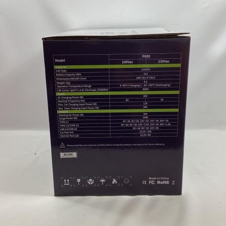 IEEtek ポータブル電源 P800 ブラック